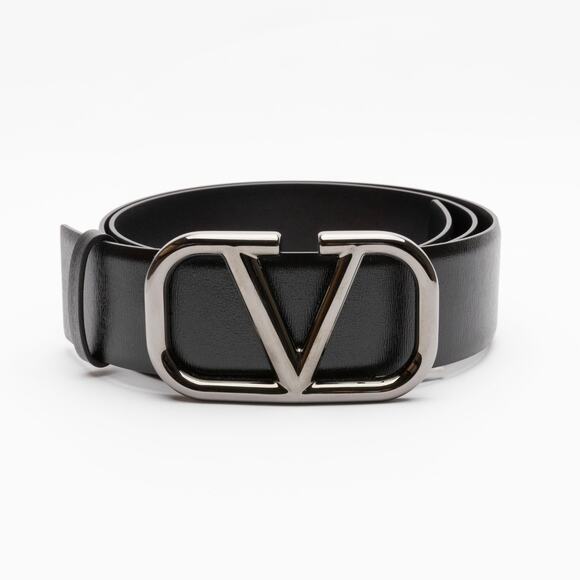 Valentino Garavani Men's Logo Buckle Leather Belt 85/34 - Picture 1 of 7